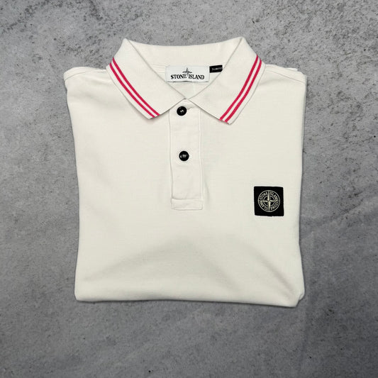 Stone Island Vintage Polo Shirt white pink (S)