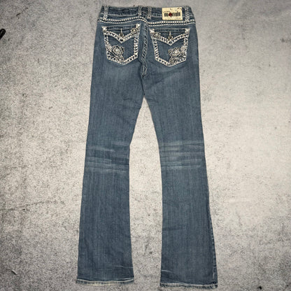 LA Idol Y2K Low Waist Bootcut Jeans Rare Gemstone Details (29/34)
