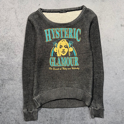 Hysteric Glamour Y2K Japanese Designer Spell Out Knit Sweater (Fits S/M)