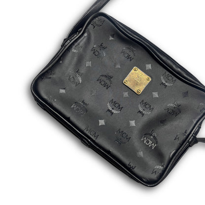 MCM Vintage Monogram Messenger Bag black