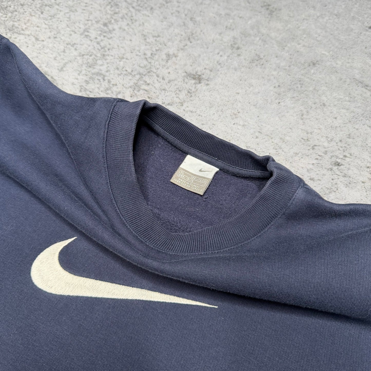 Nike 00s OG Center Logo Sweater navy white (fits S)