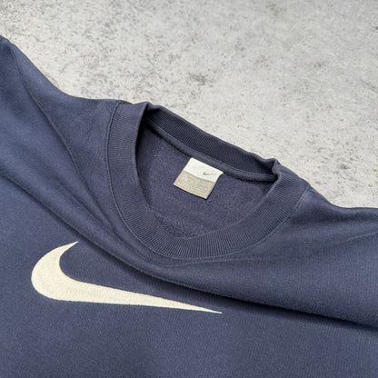 Nike 00s OG Center Logo Sweater navy white (fits S)