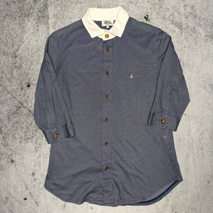 Vivienne Westwood Vintage Longsleeve Polo Shirt blue white (50 fits S)