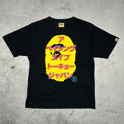 A Bathing Ape BAPE SS19 Katakana Ape Head Tee Shirt Black (M)