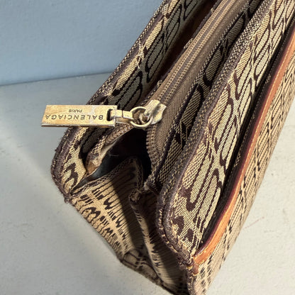 Balenciaga Vintage BB Monogram Canvas Clutch (Large Size)