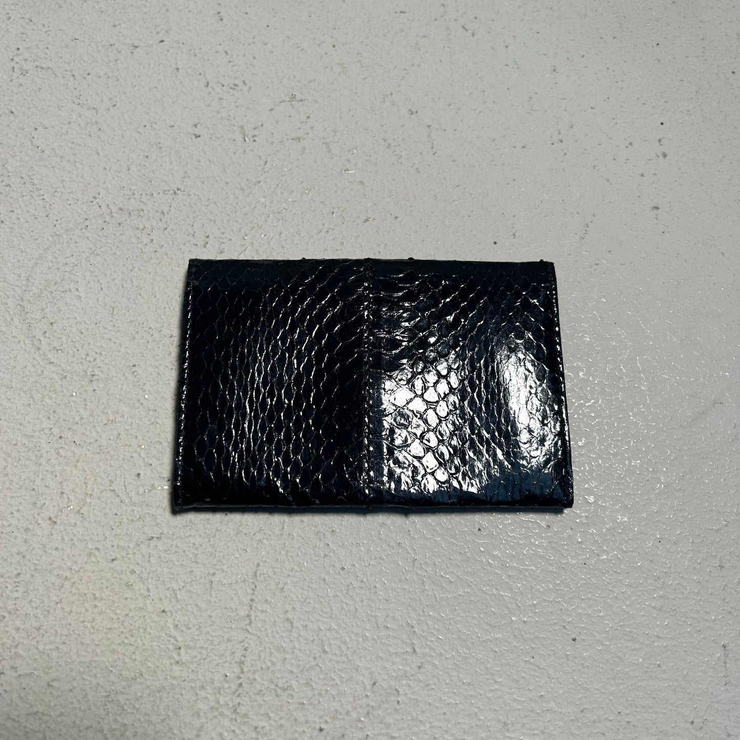 Vintage 80s Handmade Phython Snake Leather Mini Cardholder Wallet