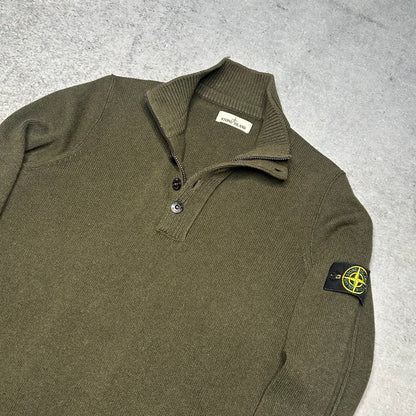 Stone Island Quarter Zip Knit Sweater Troyer dark green (XL)