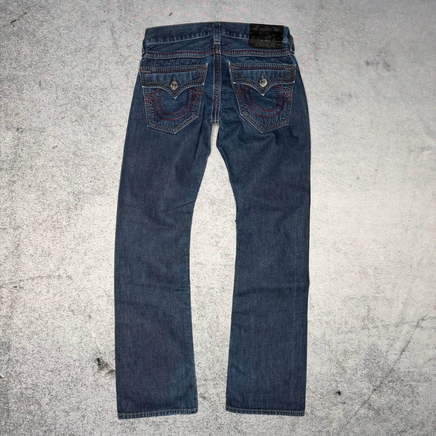 True Religion OG Straight Jeans Ricky Big QT Stitch dark blue (31/34)