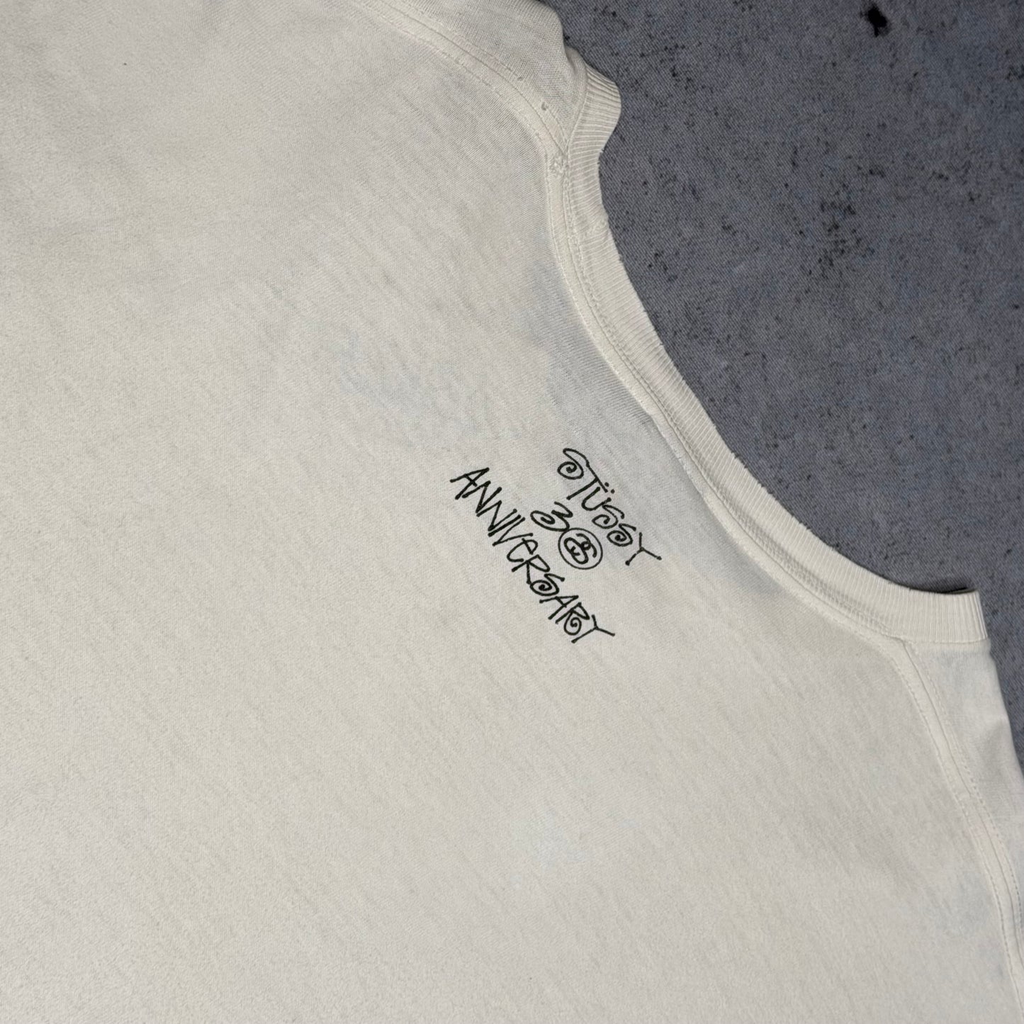 Stussy x BAPE OG 30th Anniversary Camo Logo Print Tee Shirt White (XL)