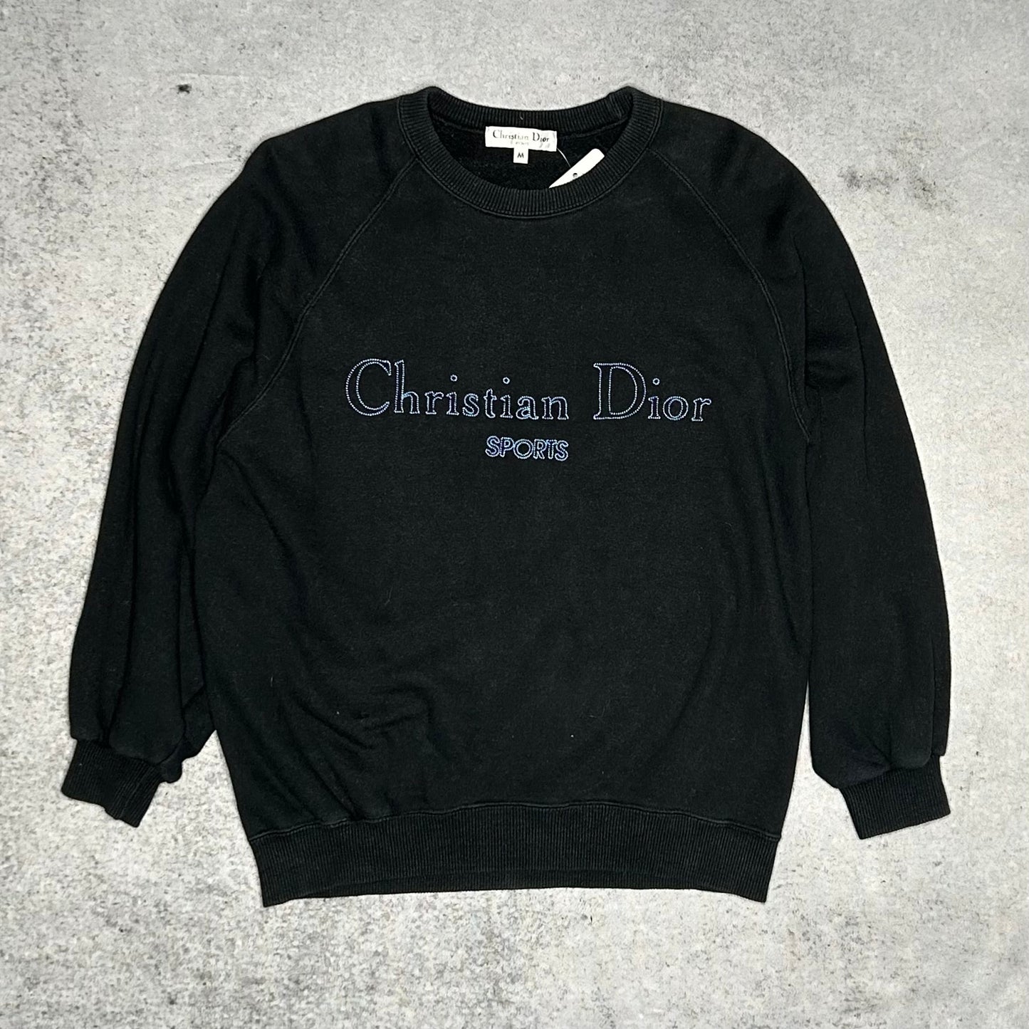 Christian Dior Sports 90s Vintage Spellout Logo Crewneck Sweater navy (S)