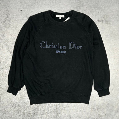 Christian Dior Sports 90s Vintage Spellout Logo Crewneck Sweater navy (S)