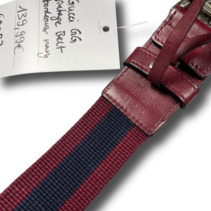 Gucci Vintage GG Belt navy bordeaux