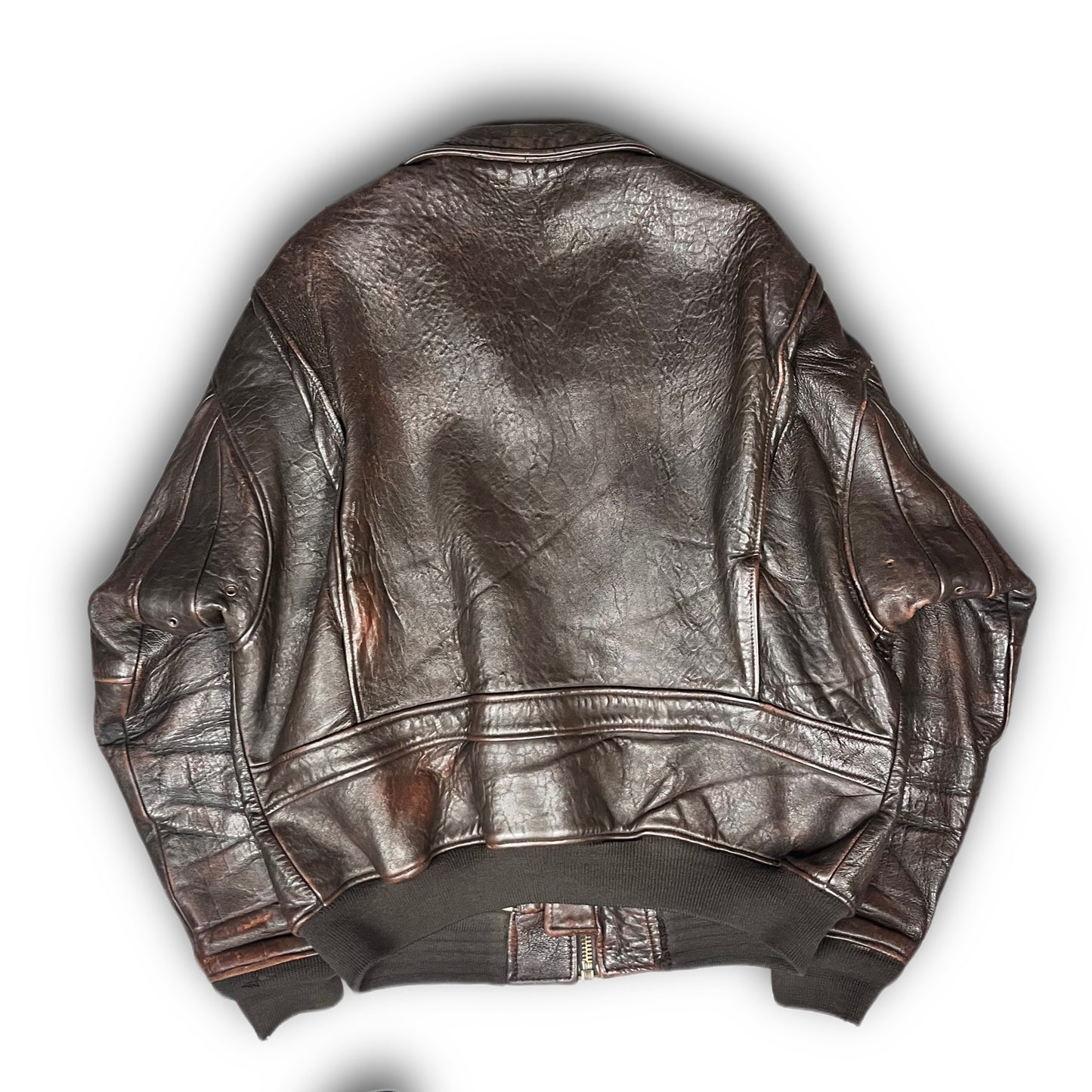 Avirex Vintage Leather Bomber Jacket brown