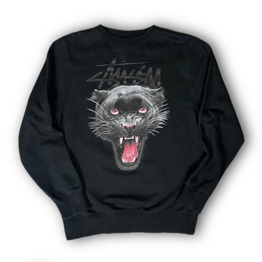 Stussy Black Panther Crewneck Sweatshirt black