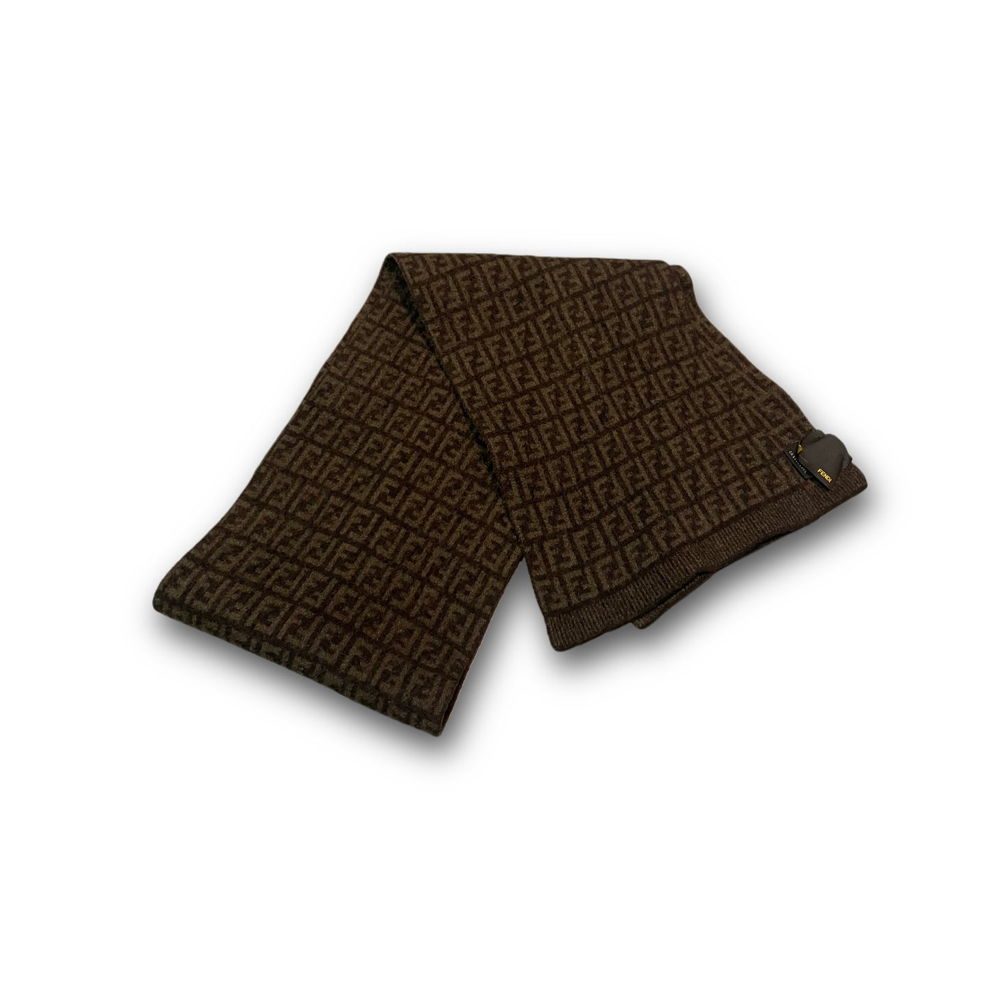 Fendi Vintage FF Monogram Wool Scarf brown