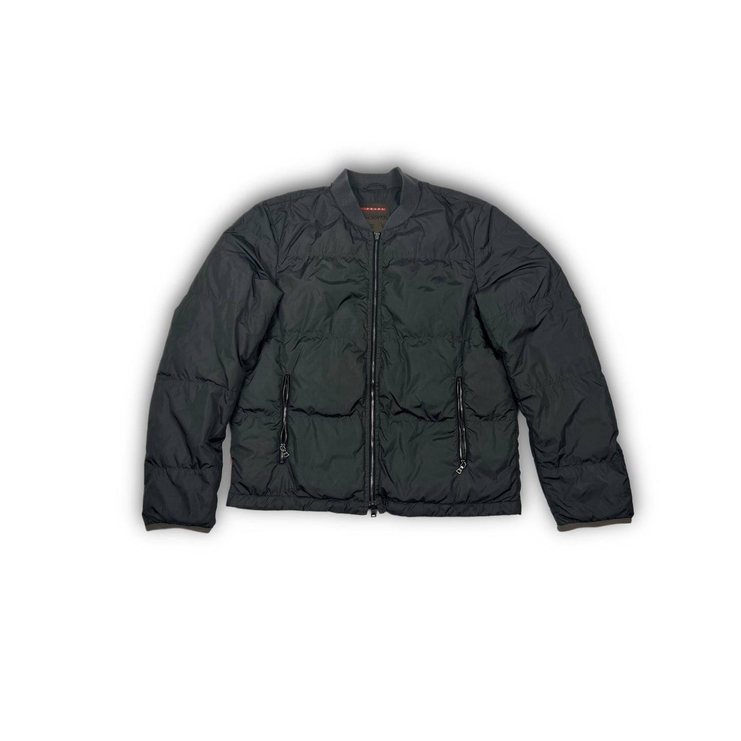 Prada Linea Rossa Sport Puffer Bomber Jacket olive