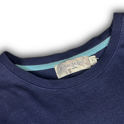 90's Yves Saint Laurent YSL Summer Tee Shirt navy baby blue
