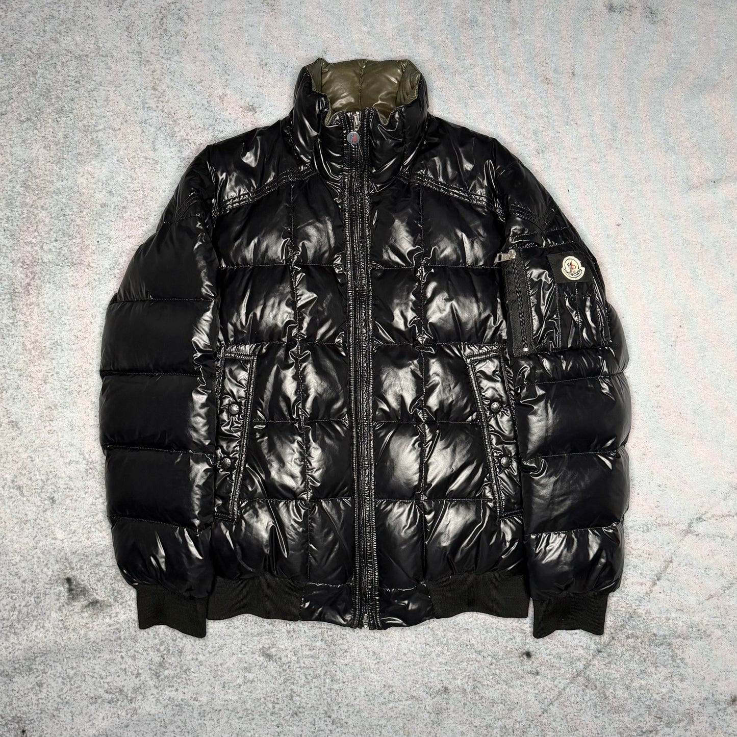 Moncler Vintage Square Stitch Bomber Puffer Jacket black 4 (fits M)