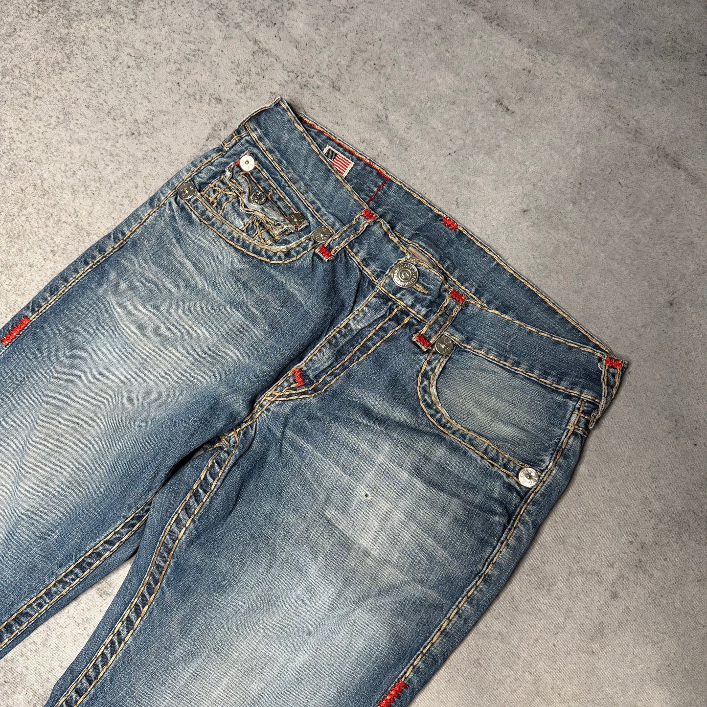 True Religion OG Straight Jeans Ricky Super T washed blue (34)