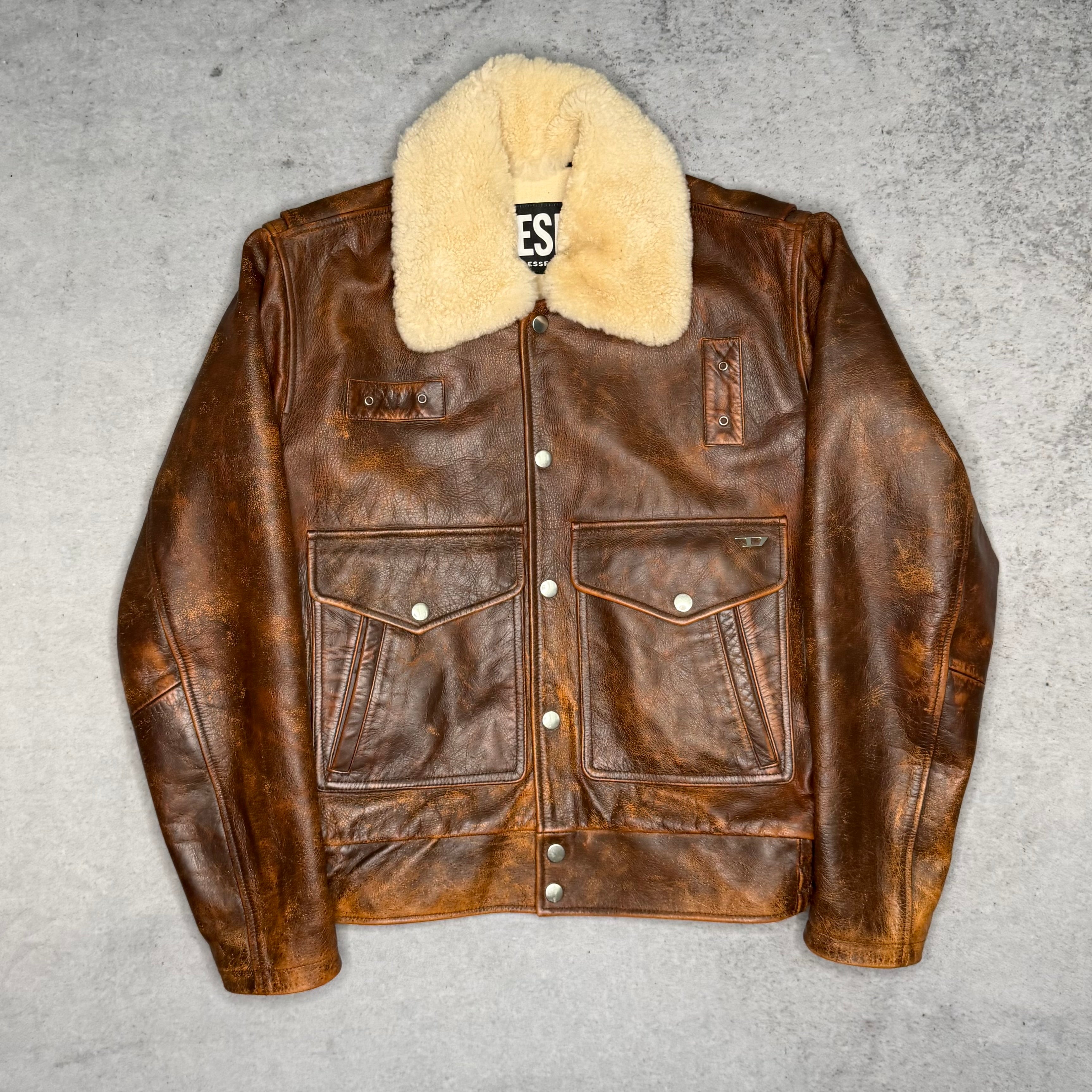 レザージャケット DIESEL sheep skin leather bomber Janet S DIESEL sheep skin leather bomber Janet S 【公式ショッピングサイト】