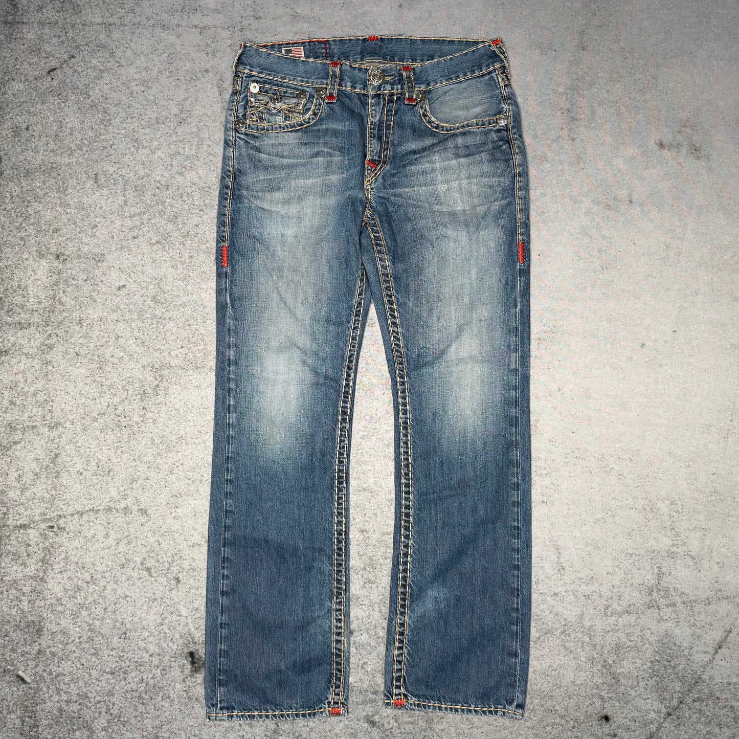 True Religion OG Straight Jeans Ricky Super T washed blue (34)