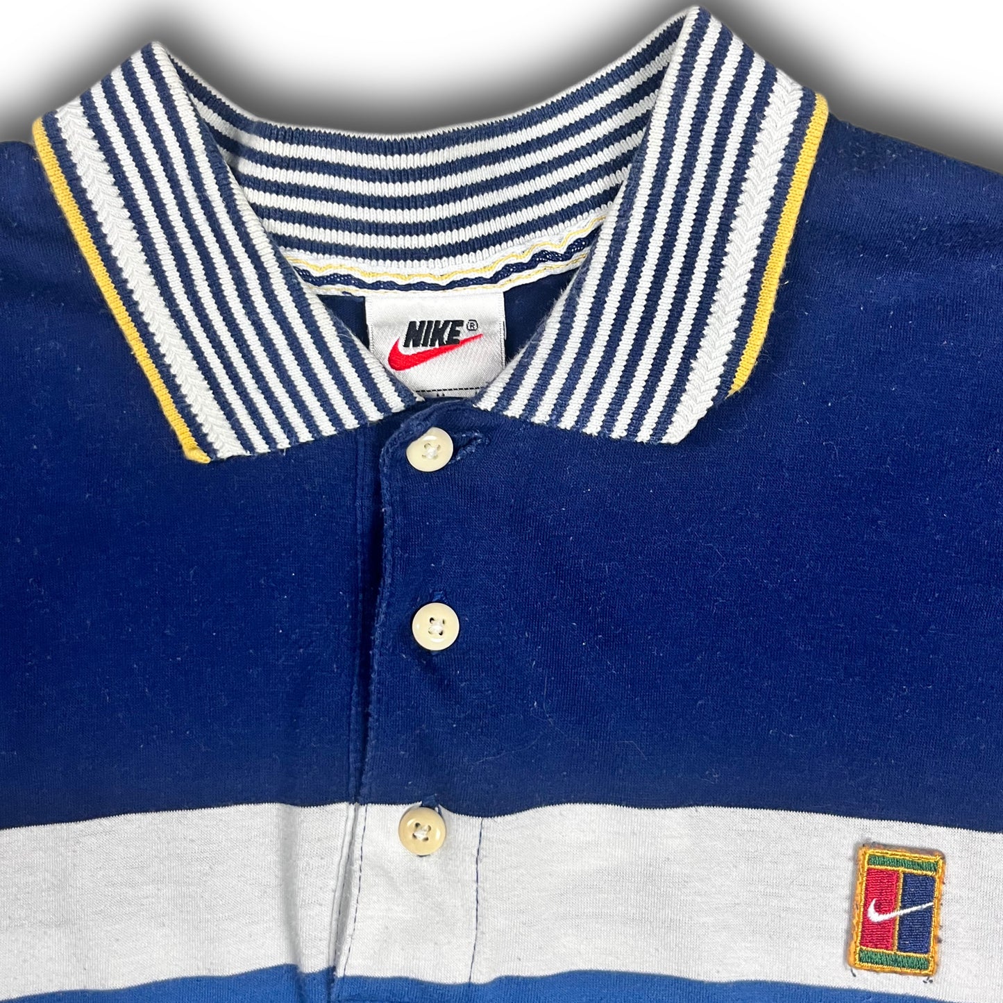 Nike Court Vintage Tennis Poloshirt striped white blue