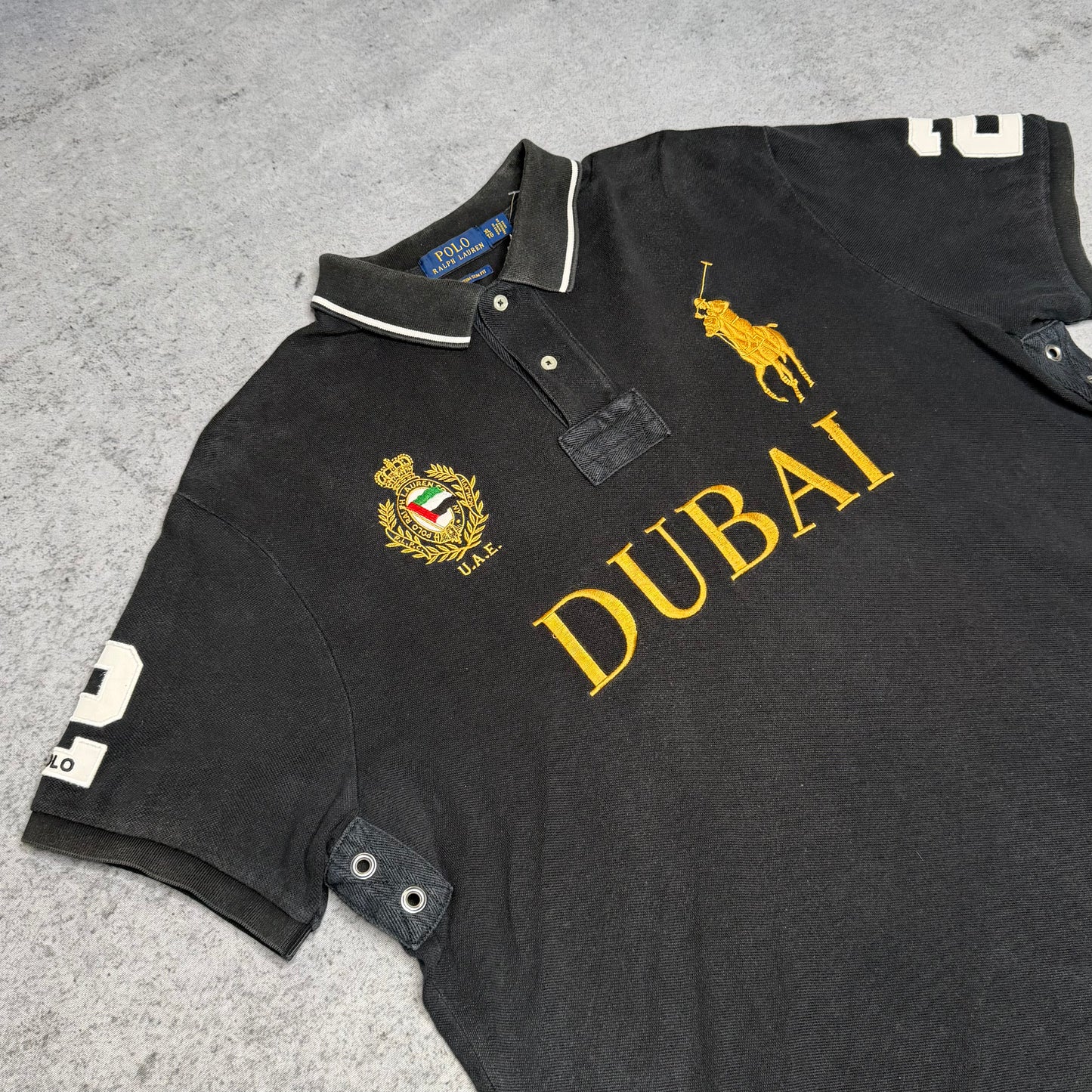 Polo Ralph Lauren Big Pony Polo Shirt black gold "DUBAI" (XL)