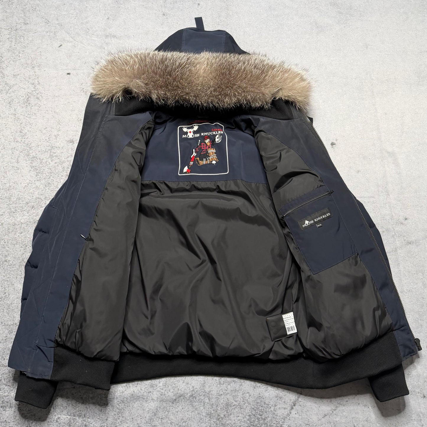Moose Knuckles Bomber Puffer Jacket Fur (fits XL)