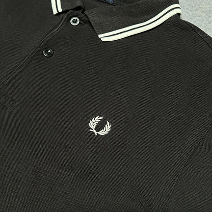 Fred Perry Twin Tipped Pique Polo Shirt Black (L)