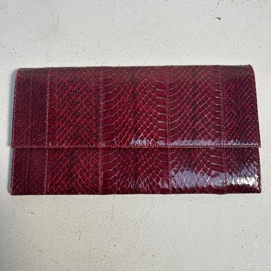 Vintage 80s Handmade Phython Snake Leather Clutch