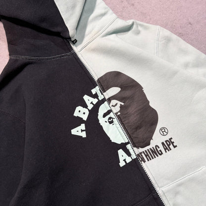 BAPE Y2K College Split Ape Logo Full Zip Hoodie (S fits XS)