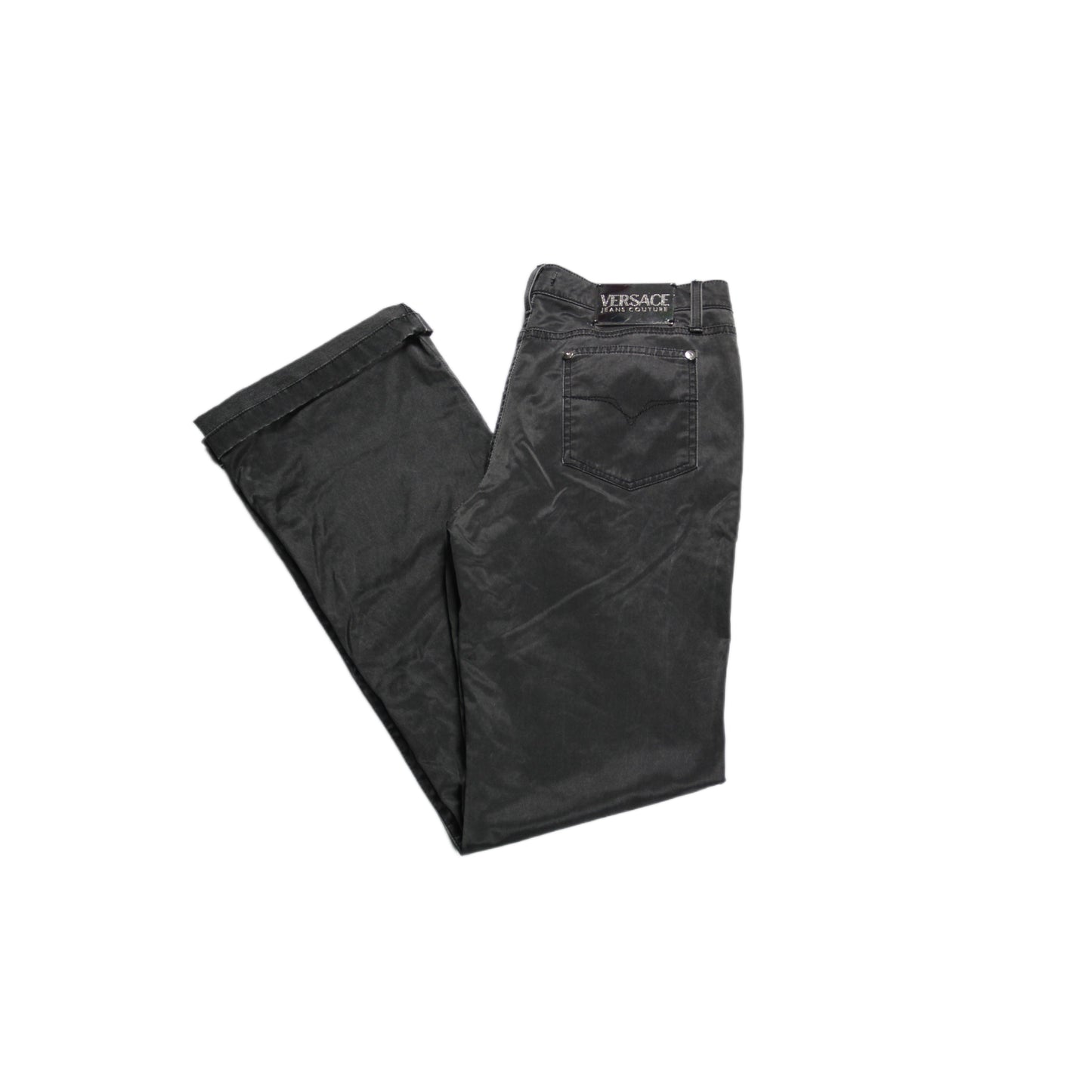 Versace Jeans Couture Black Glossy Pants