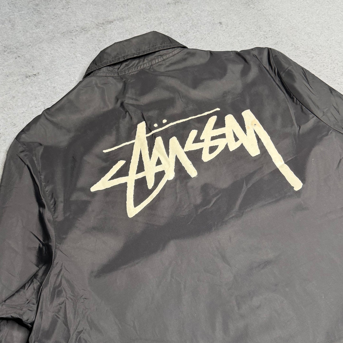 Stüssy Vintage 00s Coach Jacket Big Logo Backprint Black (M)