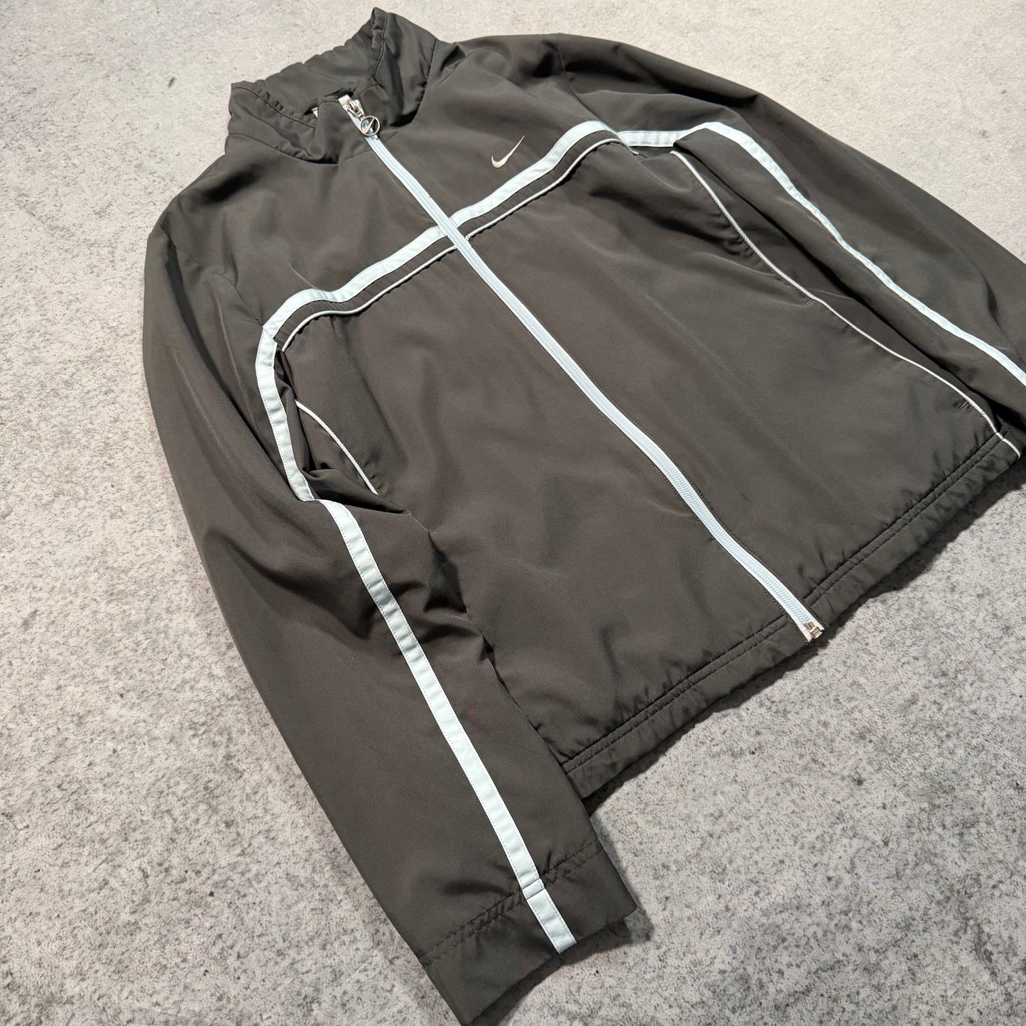 Nike 00s Women's Slim Fit Track Jacket grey baby blue (M)