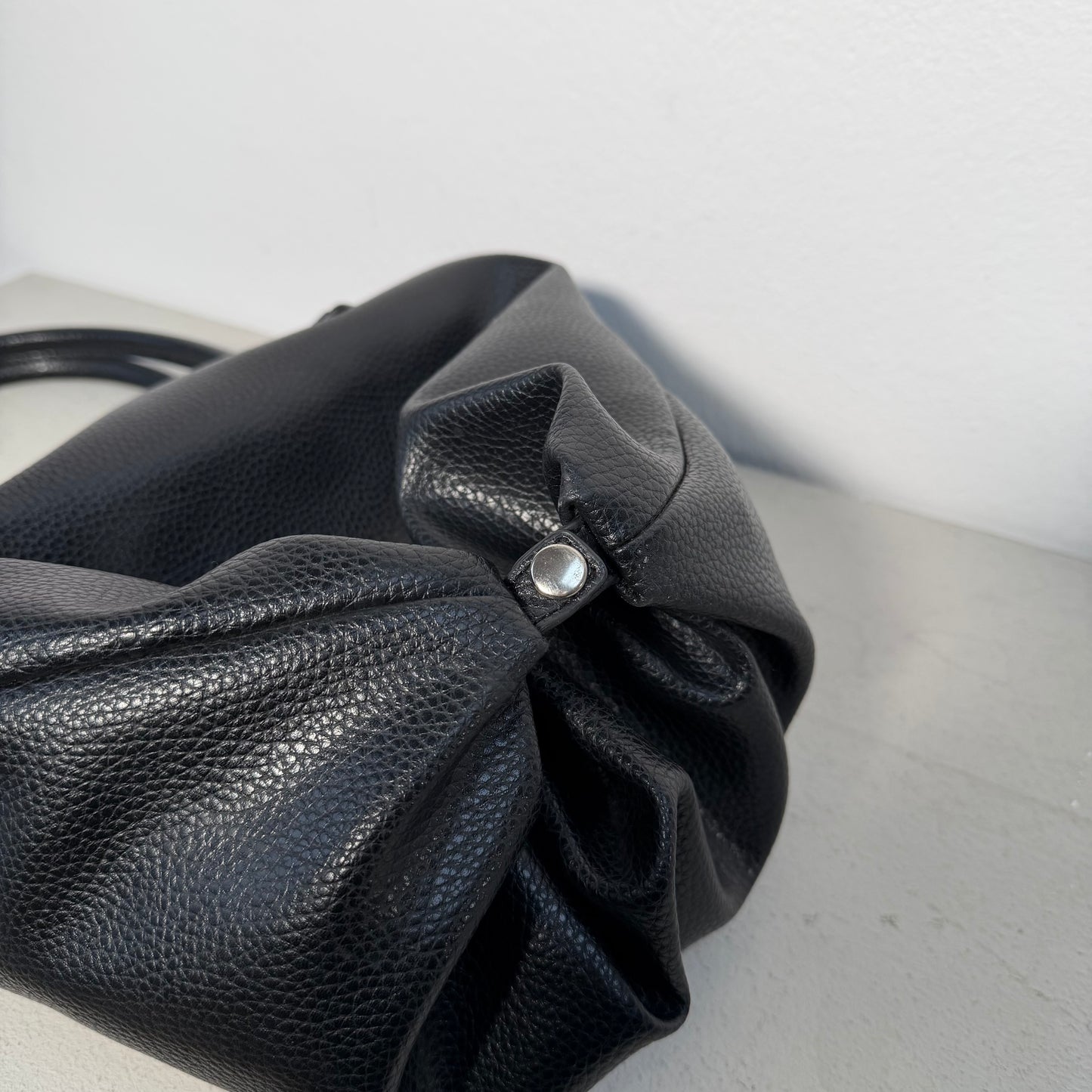 Vivienne Westwood Big Orb Logo Perforated Leather Handbag Tote Bag black
