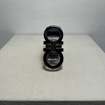 Salvatore Ferragamo Gancini Big Buckle Belt black gold (90)