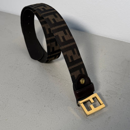 Fendi 90s Monogram Zucca Belt Gulden Buckle brown (80cm)