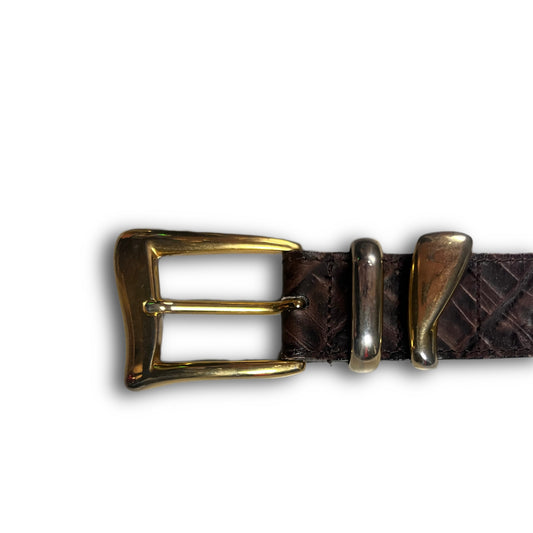 MCM Vintage Snake Leather Belt brown black