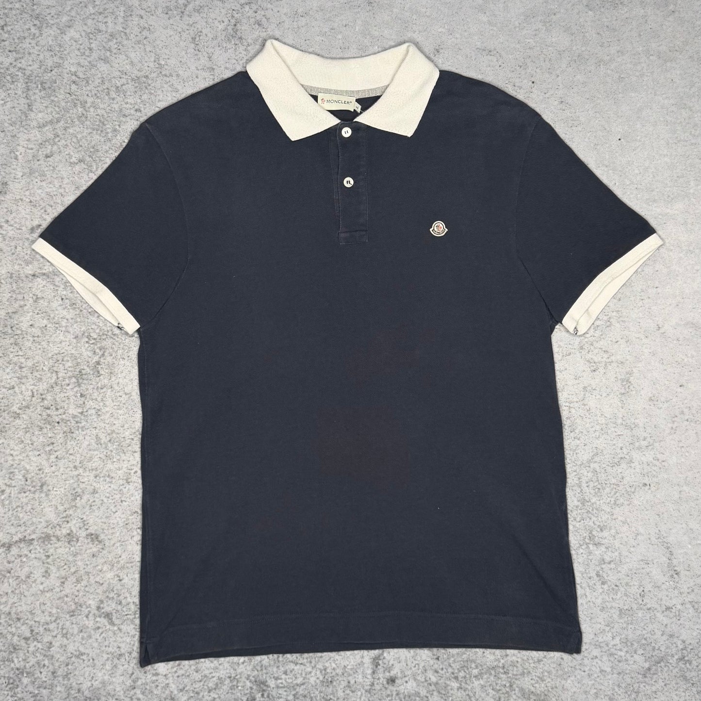 Moncler Vintage Polo Shirt navy white small logo (L fits M)