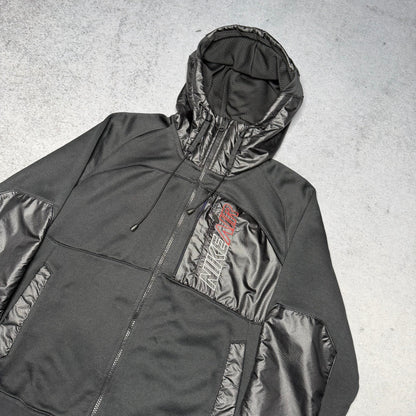 Nike AIR 2000s Big Logo Tech Fleece Zip Hoodie black red (M)