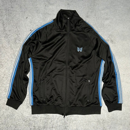 Needles Japan Designer Track Jacket black baby blue (XL)