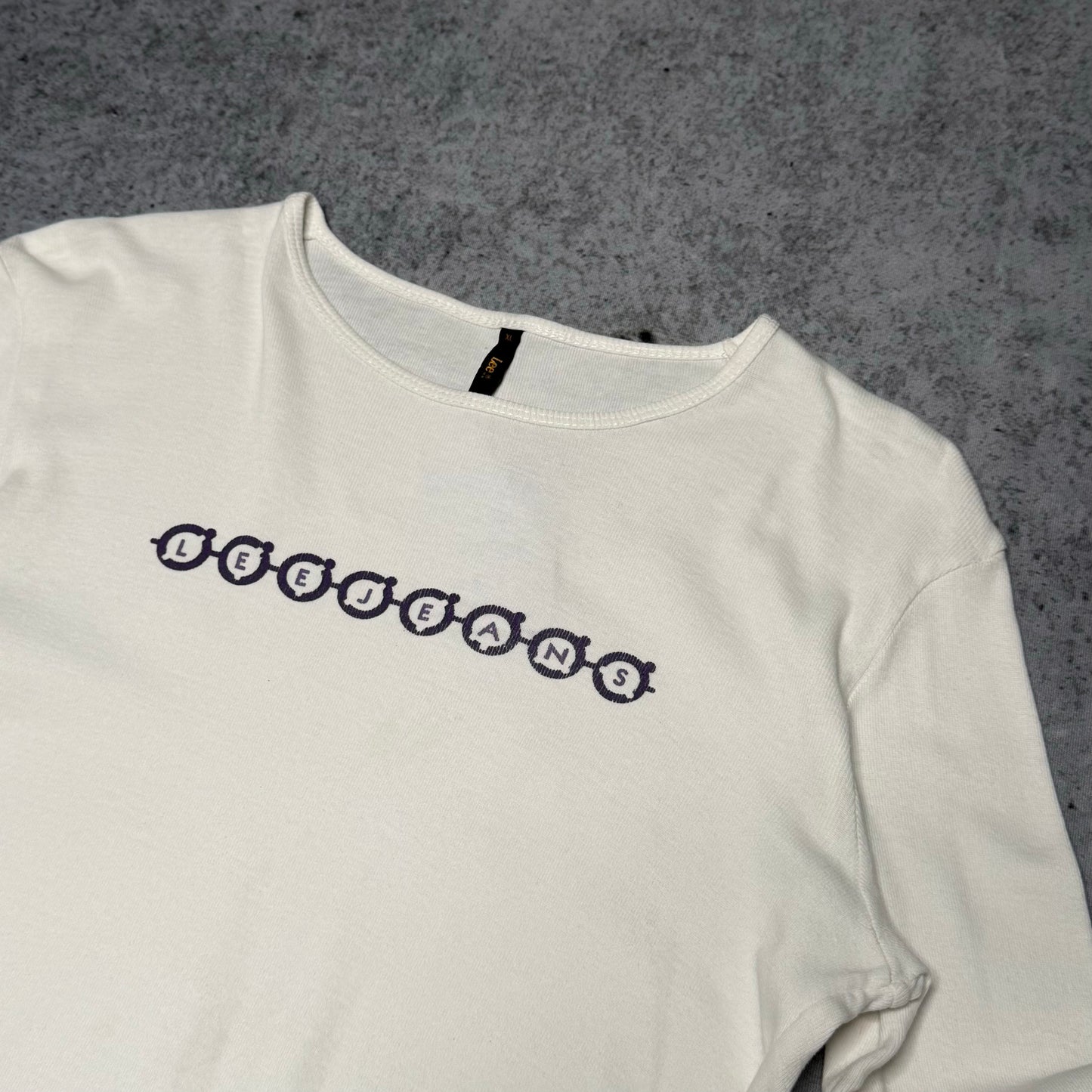 Lee Jeans 00s Spellout Longsleeve Shirt white (Wmns XL)