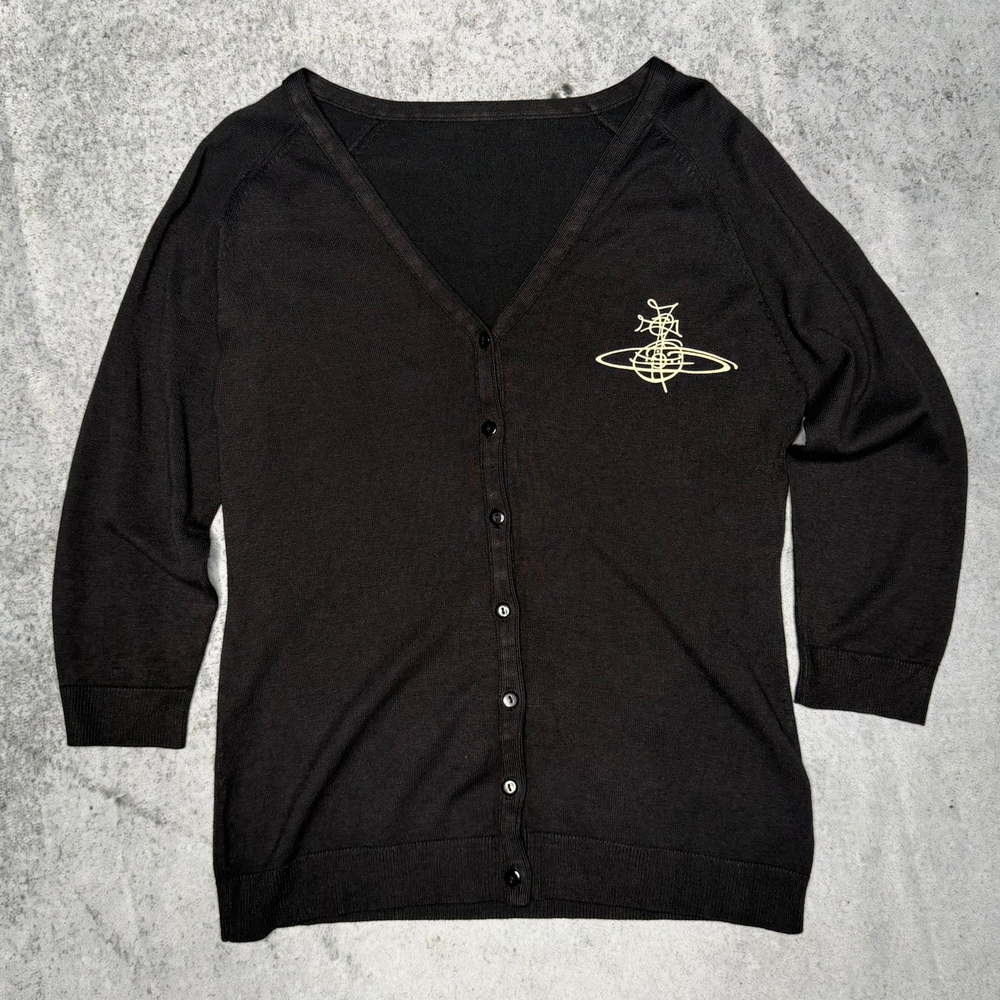 Vivienne Westwood Vintage Alex Big Orb Logo Cardigan black (S)