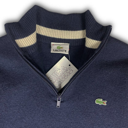 Lacoste Vintage Wool Quarter Zip navy