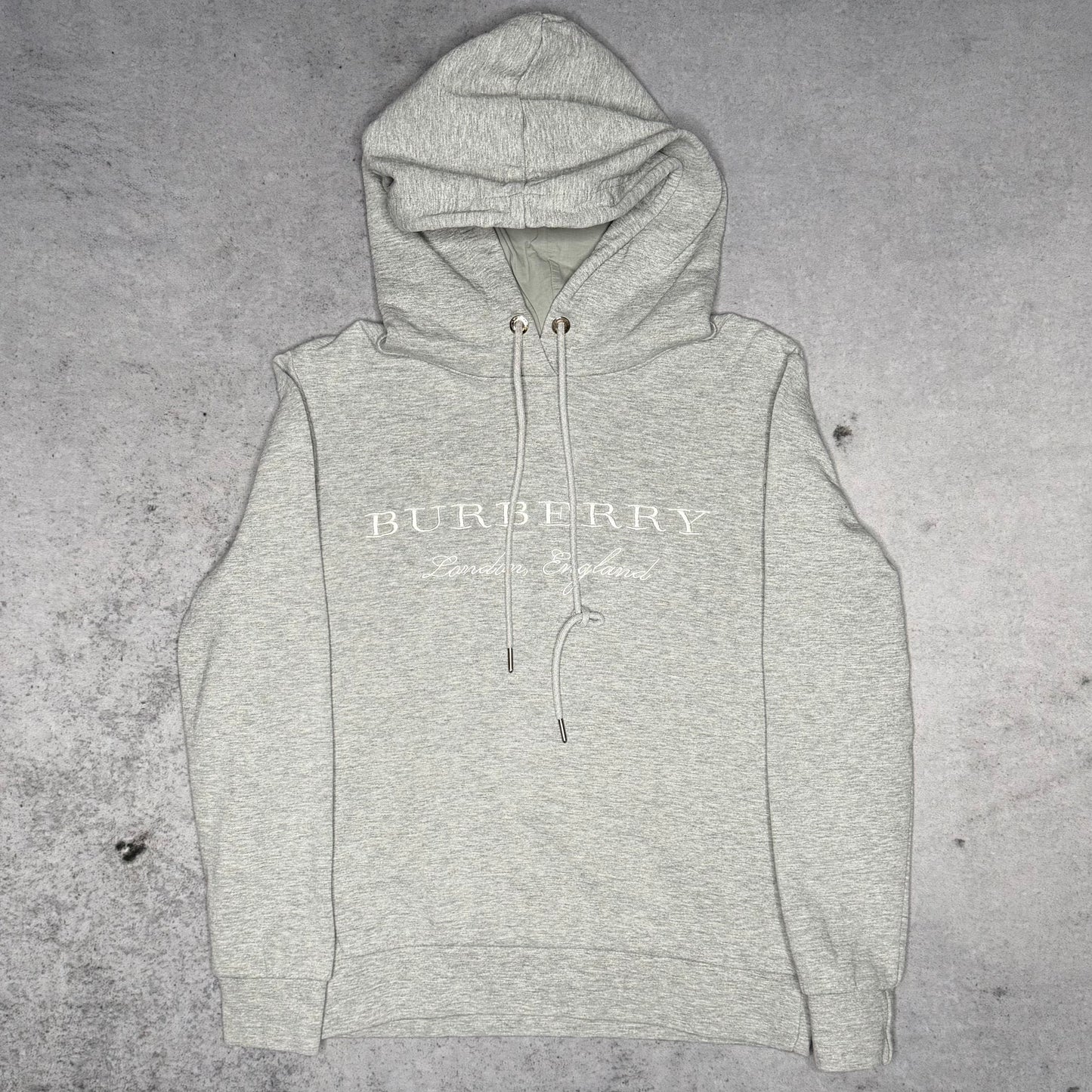 Burberry Spellout Embroidery Logo Hoodie grey (S)