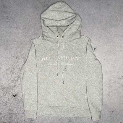 Burberry Spellout Embroidery Logo Hoodie grey (S)