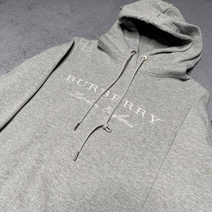 Burberry Spellout Embroidery Logo Hoodie grey (S)
