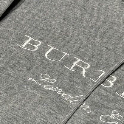 Burberry Spellout Embroidery Logo Hoodie grey (S)