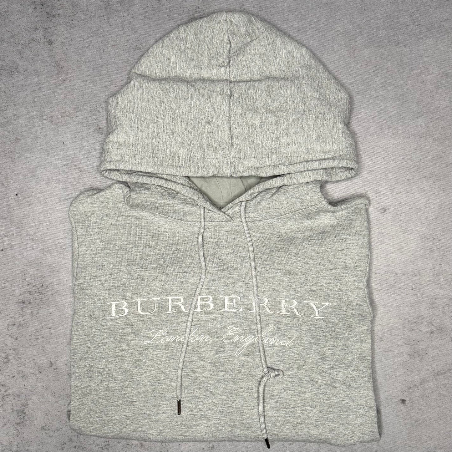 Burberry Spellout Embroidery Logo Hoodie grey (S)