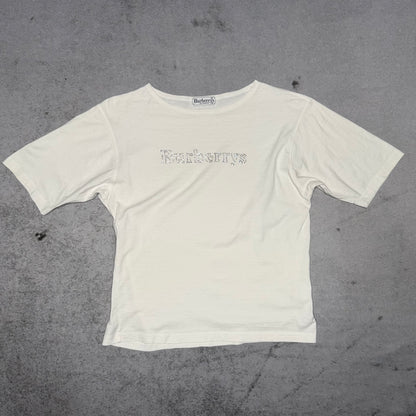 Burberry Vintage Women's Rhinestone Spellout Baby Tee (EU 38)